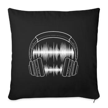 Sound Engineer Gift Music Headphones Soundwave - Sofa pillowcase 17,3'' x 17,3'' (45 x 45 cm) - black - Front