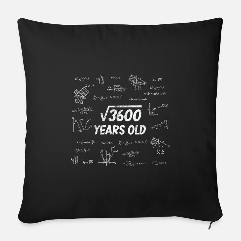 Square root from 3600 - 60th birthday math nerd - Sofa pillowcase 17,3'' x 17,3'' (45 x 45 cm) - black