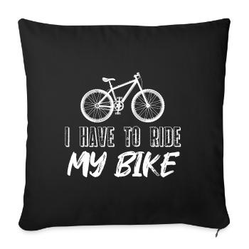 I Can't I Have Plans With My Bike Motorcycle Rider - Sofa pillowcase 17,3'' x 17,3'' (45 x 45 cm) - black - Front