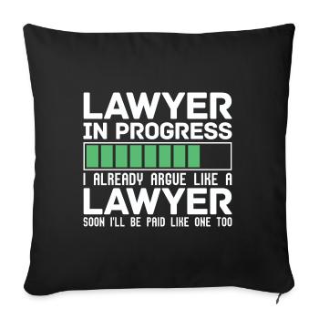 Drôle de cadeau Je suis déjà en train de plaider comme un avocat - Housse de coussin décorative 45 x 45 cm - noir - Devant