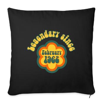 Legendary since February 1962 Retro Hippie Flower - Sofa pillowcase 17,3'' x 17,3'' (45 x 45 cm) - black - Front