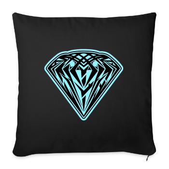Icône de symbole de diamant - Housse de coussin décorative 45 x 45 cm - noir - Devant