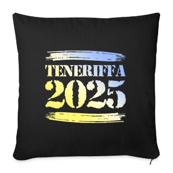 Ténérife 2025 - Housse de coussin décorative 45 x 45 cm - noir - Devant