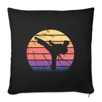 Artiste martial karaté arts martiaux arts martiaux - Housse de coussin décorative 45 x 45 cm - noir - Devant