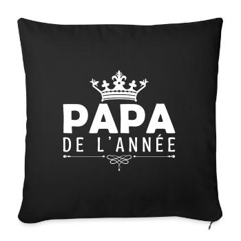cadeau pour papa Fête des pères, Papa de l’année - Housse de coussin décorative 45 x 45 cm - noir - Devant