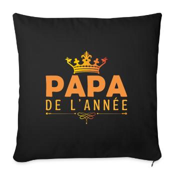 Fête des pères, Papa de l’année cadeau pour papa ! - Housse de coussin décorative 45 x 45 cm - noir - Devant