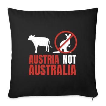 Austria Not Australia Kangaroos Funny Pun - Sofakissenbezug 45 x 45 cm - Schwarz - Vorne