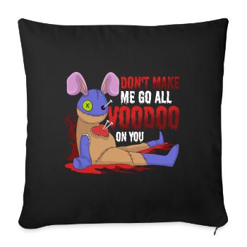 Cadeau de sorcellerie vaudou drôle poupée vaudou - Housse de coussin décorative 45 x 45 cm - noir - Devant