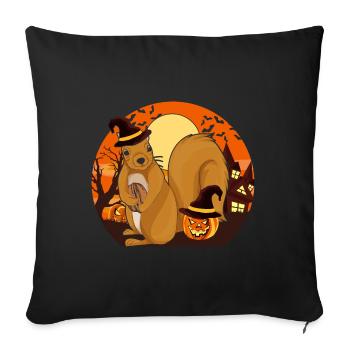 Witches Forest Animal Gift Halloween Squirrel - Sofa pillowcase 17,3'' x 17,3'' (45 x 45 cm) - black - Front