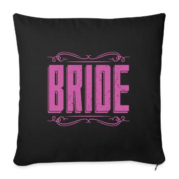 Mariage, Fête De Mariage, Mariage, Cadeau, Mariée - Housse de coussin décorative 45 x 45 cm - noir - Devant