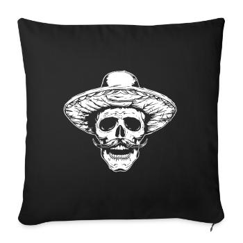 Mexican Skull - Sofa pillowcase 17,3'' x 17,3'' (45 x 45 cm) - black - Front