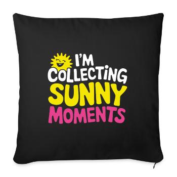 Sunny Summer Moments Vibes Summer Sun - Sofa pillowcase 17,3'' x 17,3'' (45 x 45 cm) - black - Front