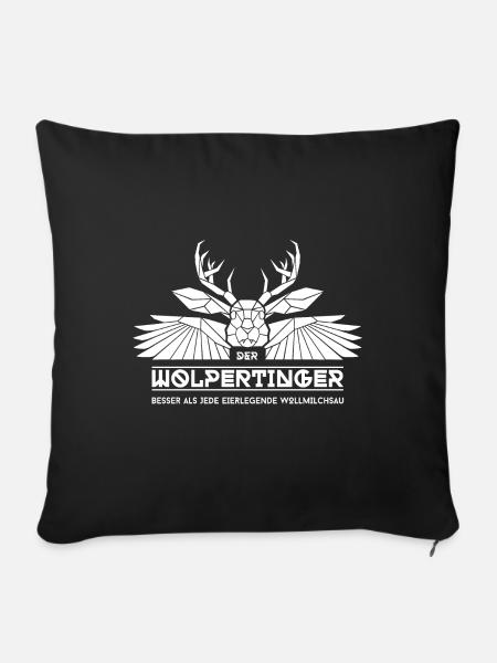 Der Wolpertinger - Low Poly Design - Sofakissenbezug 45 x 45 cm - Schwarz