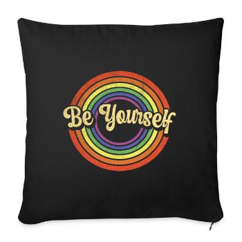 LGBTQ+ Pride Be Yourself Lesbian Gay Homo - Sofa pillowcase 17,3'' x 17,3'' (45 x 45 cm) - black - Front