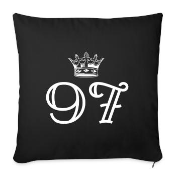 97 Couronne numérique - Housse de coussin décorative 45 x 45 cm - noir - Devant