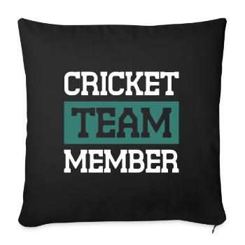 Cricket Team - Sofa pillowcase 17,3'' x 17,3'' (45 x 45 cm) - black - Front