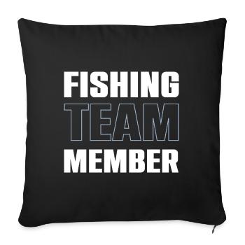Équipe de pêche - Housse de coussin décorative 45 x 45 cm - noir - Devant