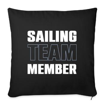 Équipe de voile - Housse de coussin décorative 45 x 45 cm - noir - Devant