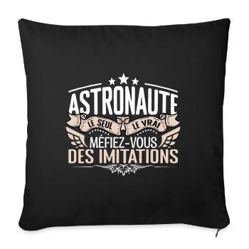 Astronaute le seul Astronaute le vrai Astronaute - Housse de coussin décorative 45 x 45 cm - noir - Devant