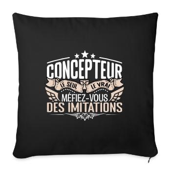 Concepteur le seul Concepteur le vrai Concepteur - Housse de coussin décorative 45 x 45 cm - noir - Devant