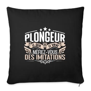 Plongeur le seul Plongeur le vrai Plongeur - Housse de coussin décorative 45 x 45 cm - noir - Devant