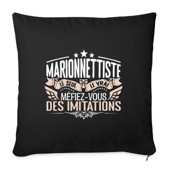 Marionnettiste le seul Marionnettiste le vrai Mari - Housse de coussin décorative 45 x 45 cm - noir - Devant