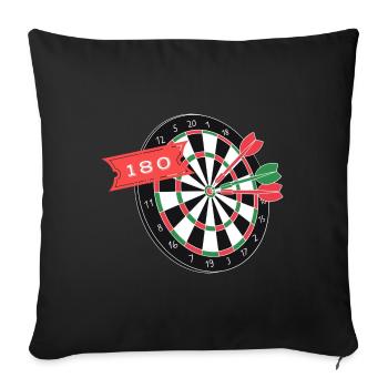 Sports de fléchettes | Double Out 180 Dartliga Bullseye 501 - Housse de coussin décorative 45 x 45 cm - noir - Devant