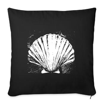 Chemin - Pétoncle - Pèlerinage - Santiago - Housse de coussin décorative 45 x 45 cm - noir - Devant