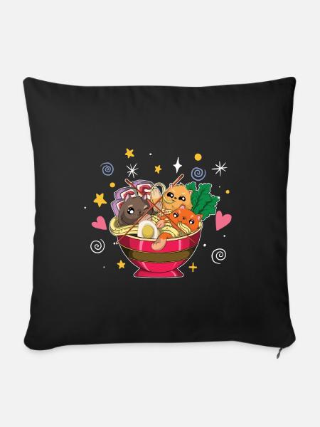 Ramen - Sofakissenbezug 45 x 45 cm - Schwarz