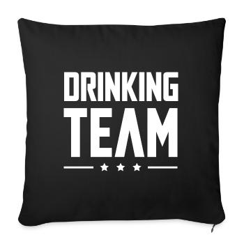 Équipe de consommation d’alcool - Housse de coussin décorative 45 x 45 cm - noir - Devant