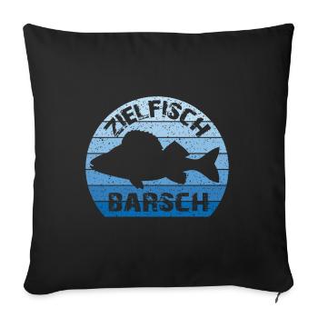 Target fish perch | Perca | Barchangler - Sofa pillowcase 17,3'' x 17,3'' (45 x 45 cm) - black - Front