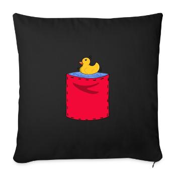 pocket series rubber duck pocket - Sofa pillowcase 17,3'' x 17,3'' (45 x 45 cm) - black - Front