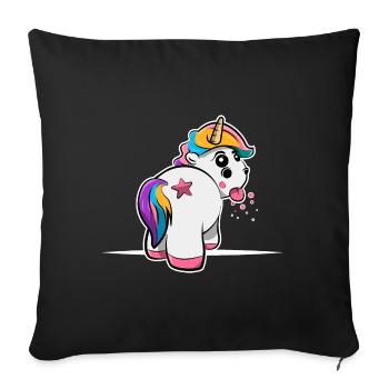 Licorne magique grincheuse - Housse de coussin décorative 45 x 45 cm - noir - Devant