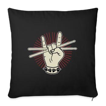 Rock Drummer Schlagzeug Rock Musik Rocker - Housse de coussin décorative 45 x 45 cm - noir - Devant