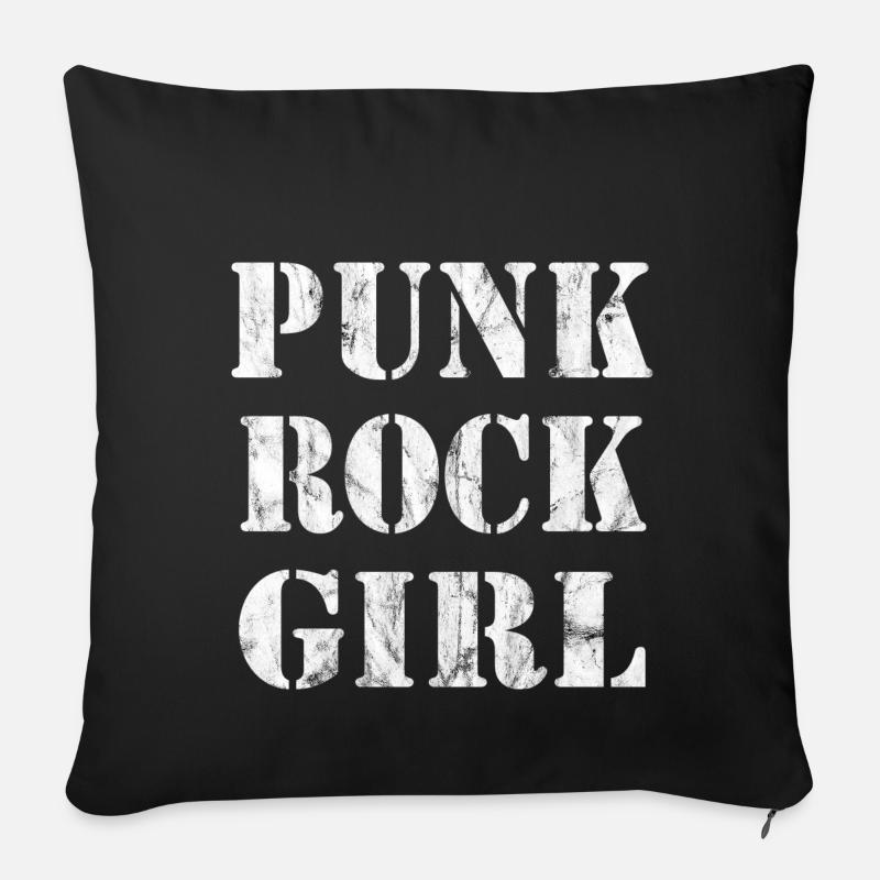 Punk Rock Girl - Sofakissenbezug 45 x 45 cm - Schwarz