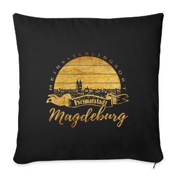 Magdeburg - Sofakissenbezug 45 x 45 cm - Schwarz - Vorne