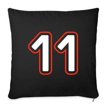 11 Number symbol - Sofa pillowcase 17,3'' x 17,3'' (45 x 45 cm) - black - Front