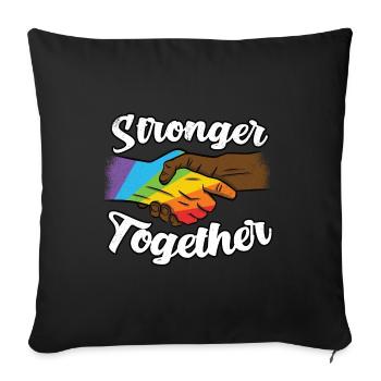 LGBTQ Black Pride Stronger Together Rainbow Gay - Housse de coussin décorative 45 x 45 cm - noir - Devant