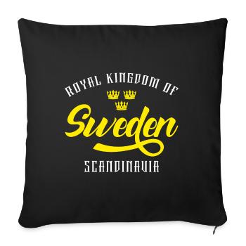Königreich Schweden Skandinavien - Sofakissenbezug 45 x 45 cm - Schwarz - Vorne
