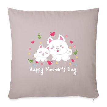 happy Mothersday - Sofakissenbezug 45 x 45 cm - helles Taupe - Vorne