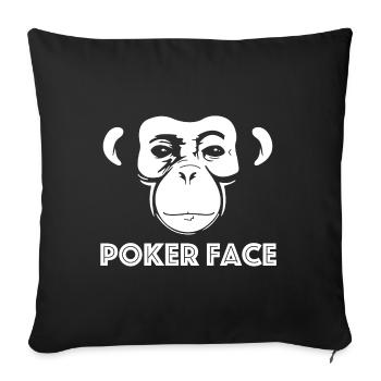 Poker Face | Chimpanzee, Animal Welfare, Nature - Sofa pillowcase 17,3'' x 17,3'' (45 x 45 cm) - black - Front