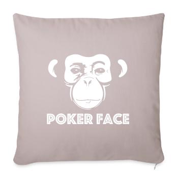 Poker Face | Chimpanzee, Animal Welfare, Nature - Sofa pillowcase 17,3'' x 17,3'' (45 x 45 cm) - light taupe - Front