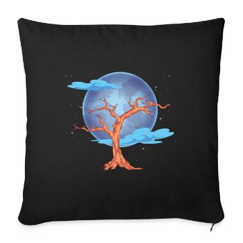 Forest Tree Nature Lover Gift Full Moon Nature - Sofa pillowcase 17,3'' x 17,3'' (45 x 45 cm) - black - Front