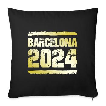 Barcelone 2024 Médaille d’or - Housse de coussin décorative 45 x 45 cm - noir - Devant