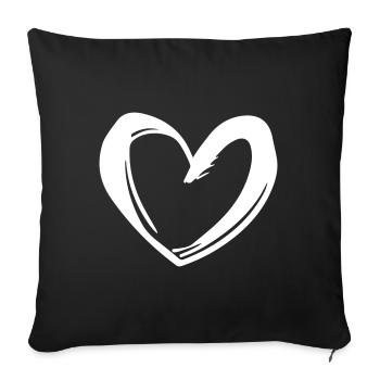 Heart icon illustration - Sofa pillowcase 17,3'' x 17,3'' (45 x 45 cm) - black - Front