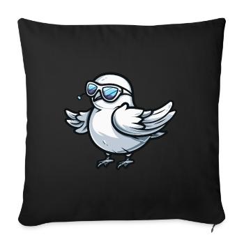 Colombe oiseau animal cool - Housse de coussin décorative 45 x 45 cm - noir - Devant
