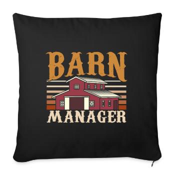Barn Manager Pferdeliebhaber - Sofakissenbezug 45 x 45 cm - Schwarz - Vorne