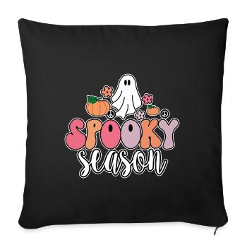 Groovy Ghost Spooky Season T-Shirt - Housse de coussin décorative 45 x 45 cm - noir - Devant
