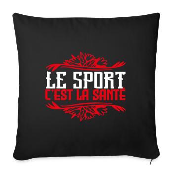 Sport | Le sport c est la Santé - Housse de coussin décorative 45 x 45 cm - noir - Devant