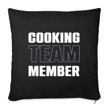 Cooking Team - Sofa pillowcase 17,3'' x 17,3'' (45 x 45 cm) - black - Front